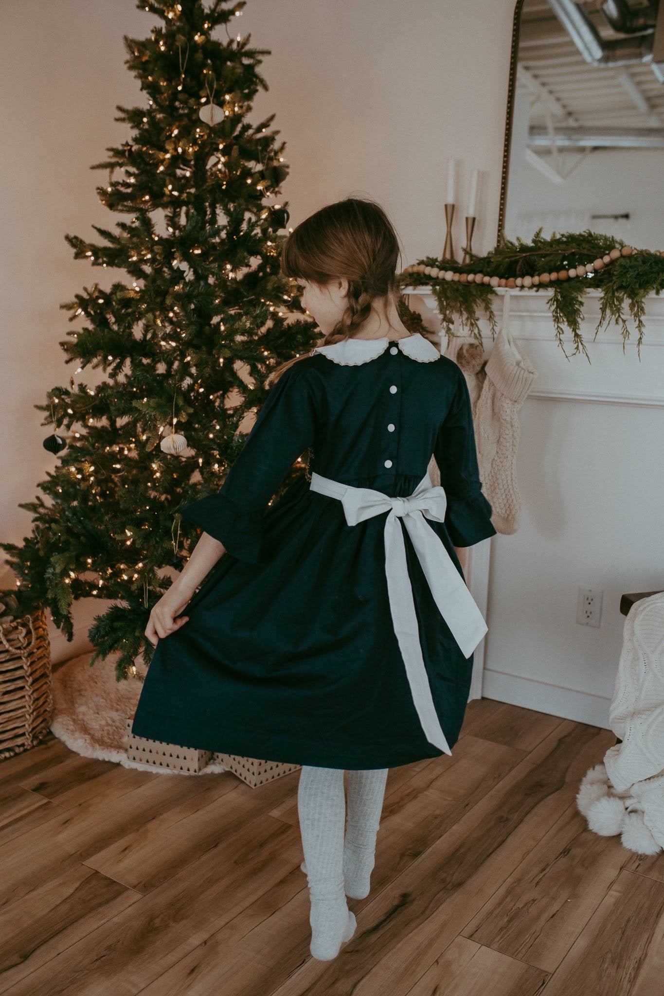 The hand smocked FLORENCE dress - Navy