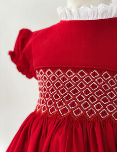 ** SECONDS SALE ** The hand smocked LUDIVINE dress - Red