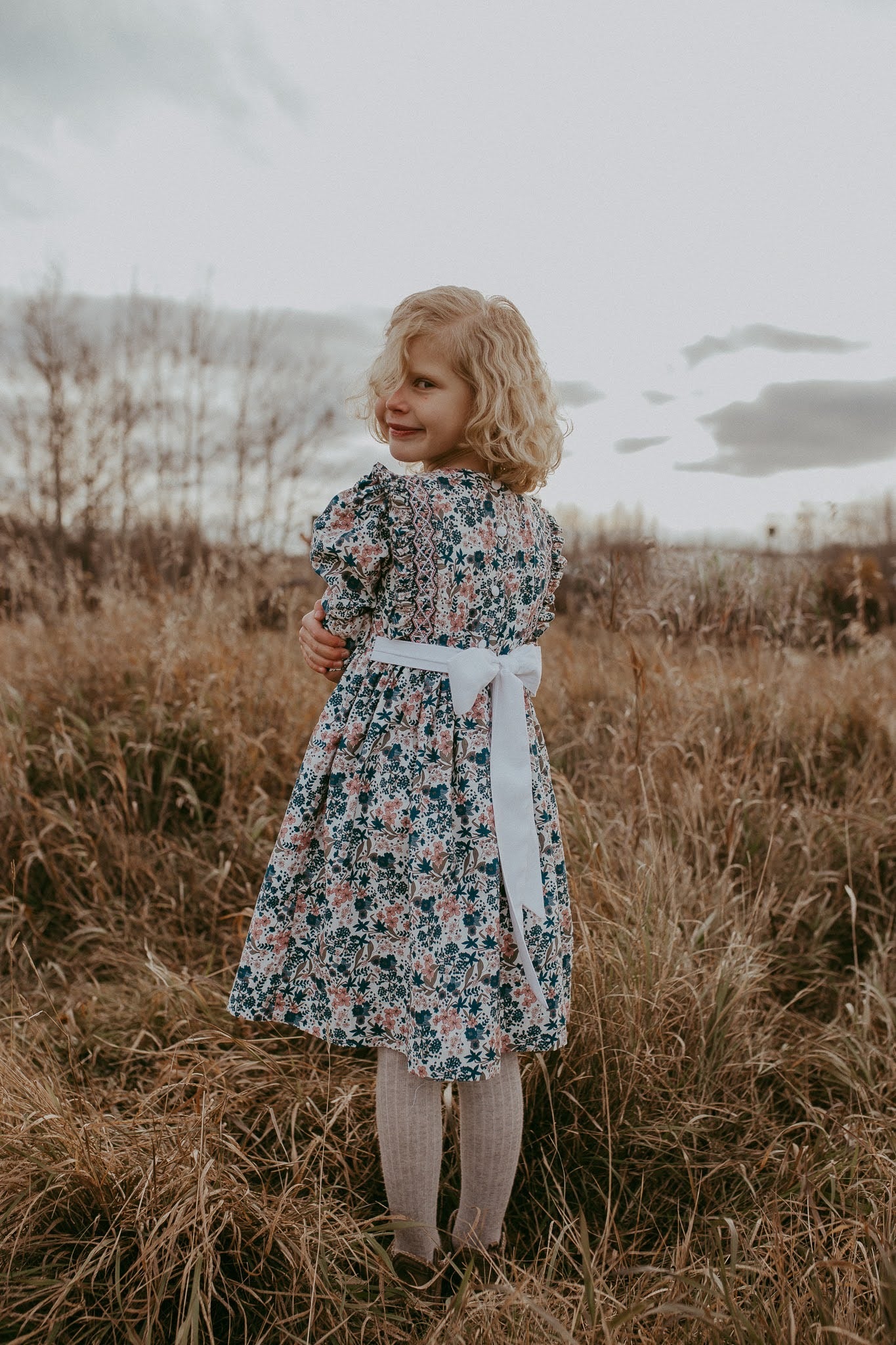 The hand smocked JANE dress - Floral