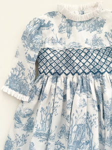 The hand smocked LUDIVINE dress - Toile De Jouy