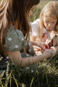 The hand smocked BELLA dress - Green Olive