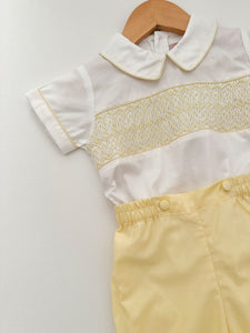 * PREORDER * The hand smocked ADAM set - Yellow