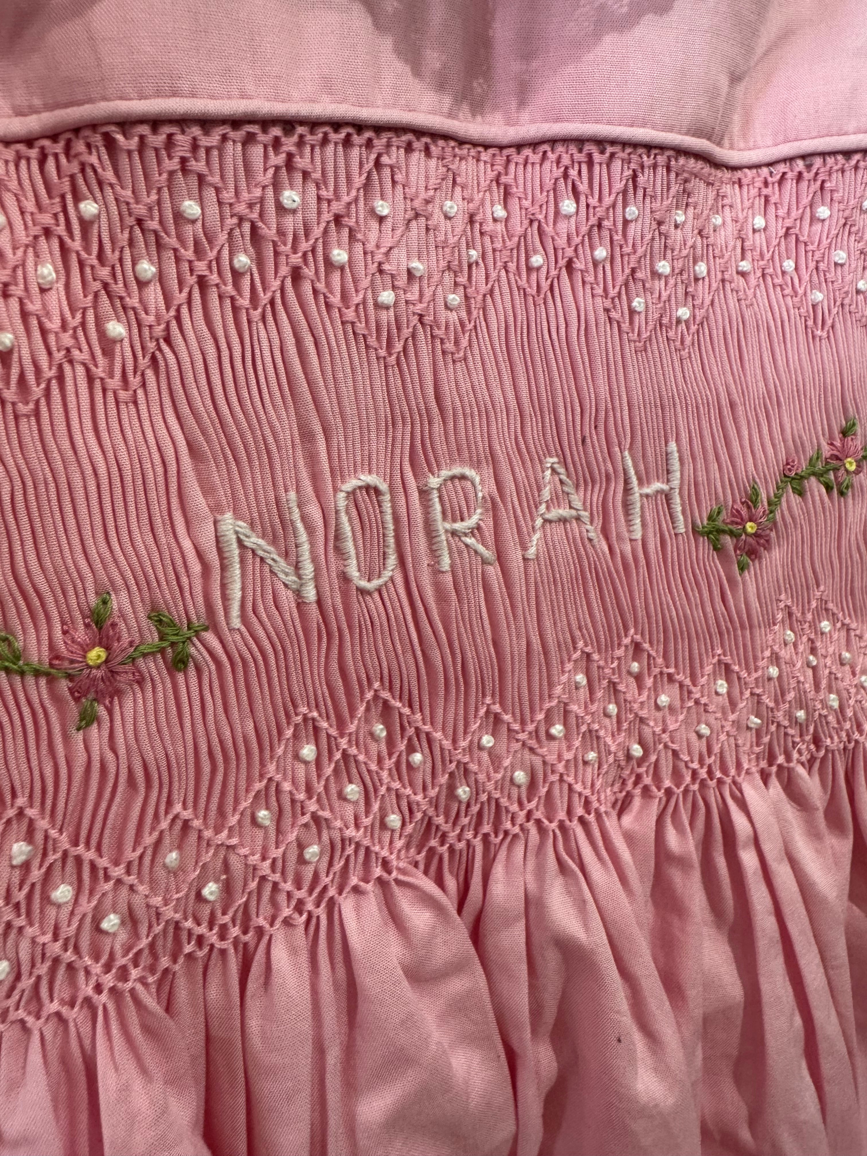 *SECONDS SALE* The hand embroidered ELISABET dress. (NORAH name embroidered)