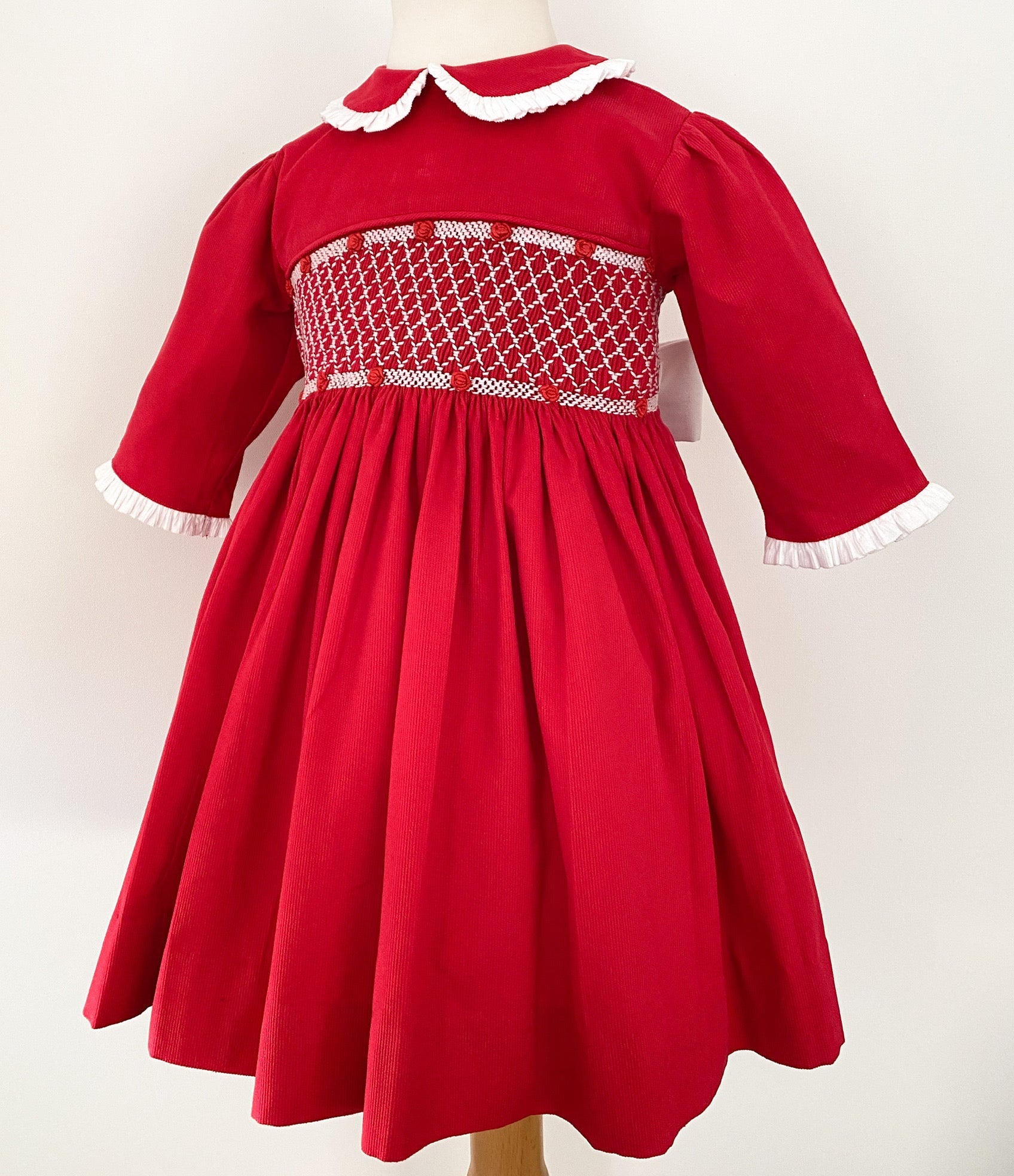 ** SECONDS SALE** The hand smocked CHLOE dress - Red