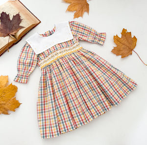 The hand smocked VICTORIA dress - checkered yellow