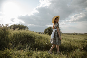 The hand smocked BELLA dress - Green Olive