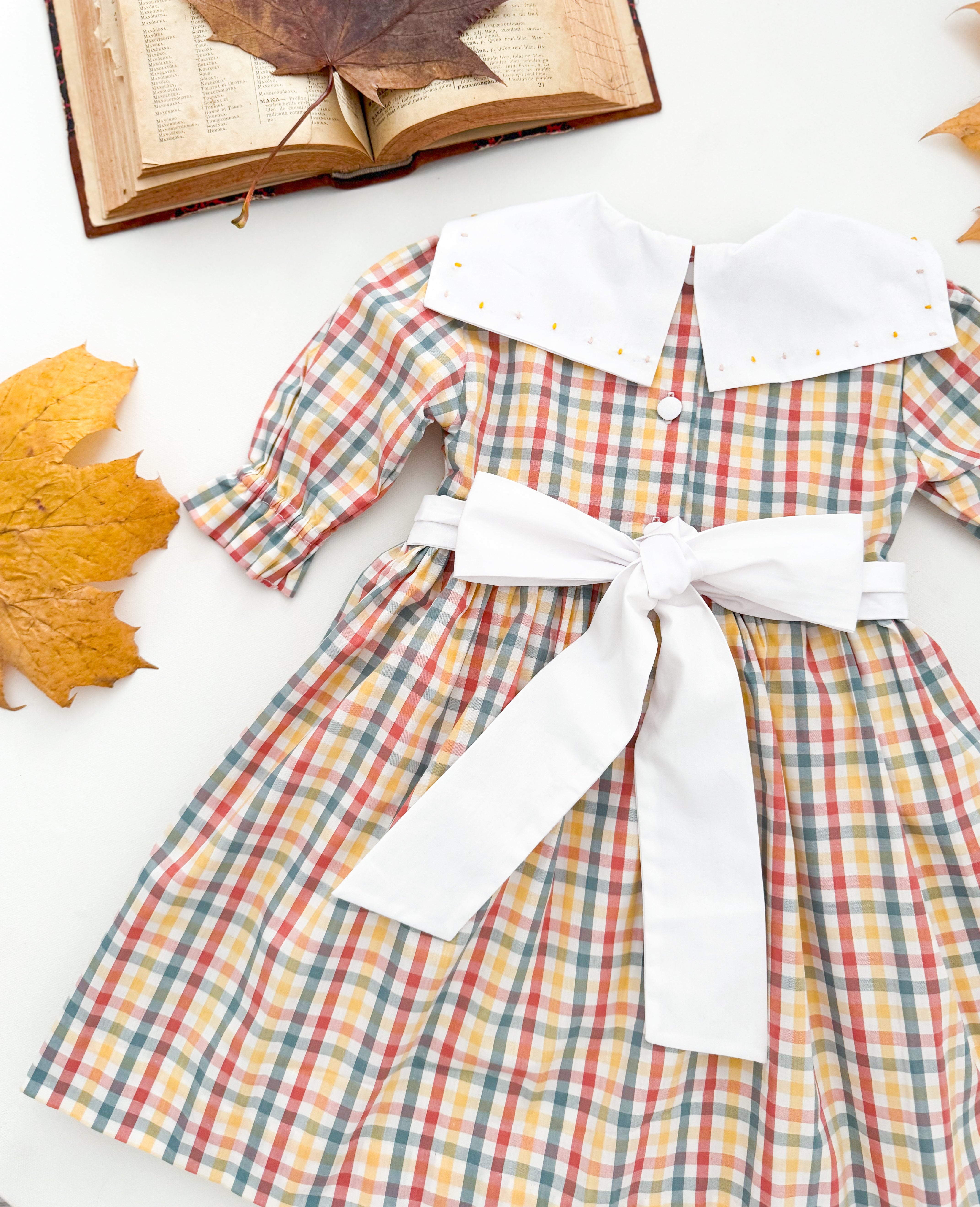 The hand smocked VICTORIA dress - checkered yellow