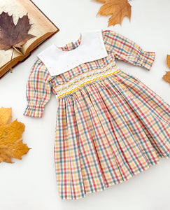 The hand smocked VICTORIA dress - checkered yellow