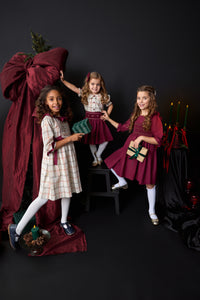 The hand smocked KATE dress - Burgundy