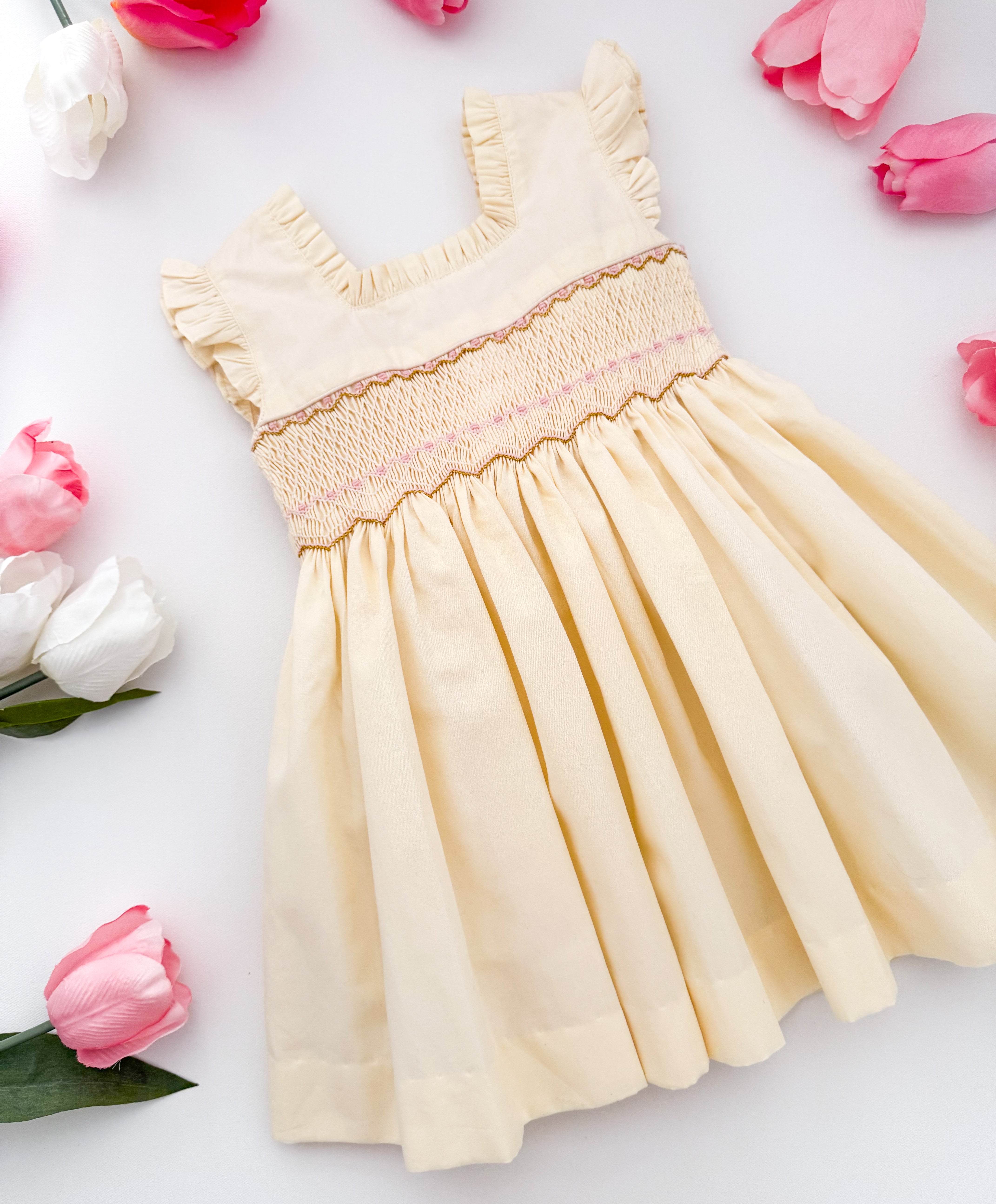 The hand smocked MAËVA dress - Ivory
