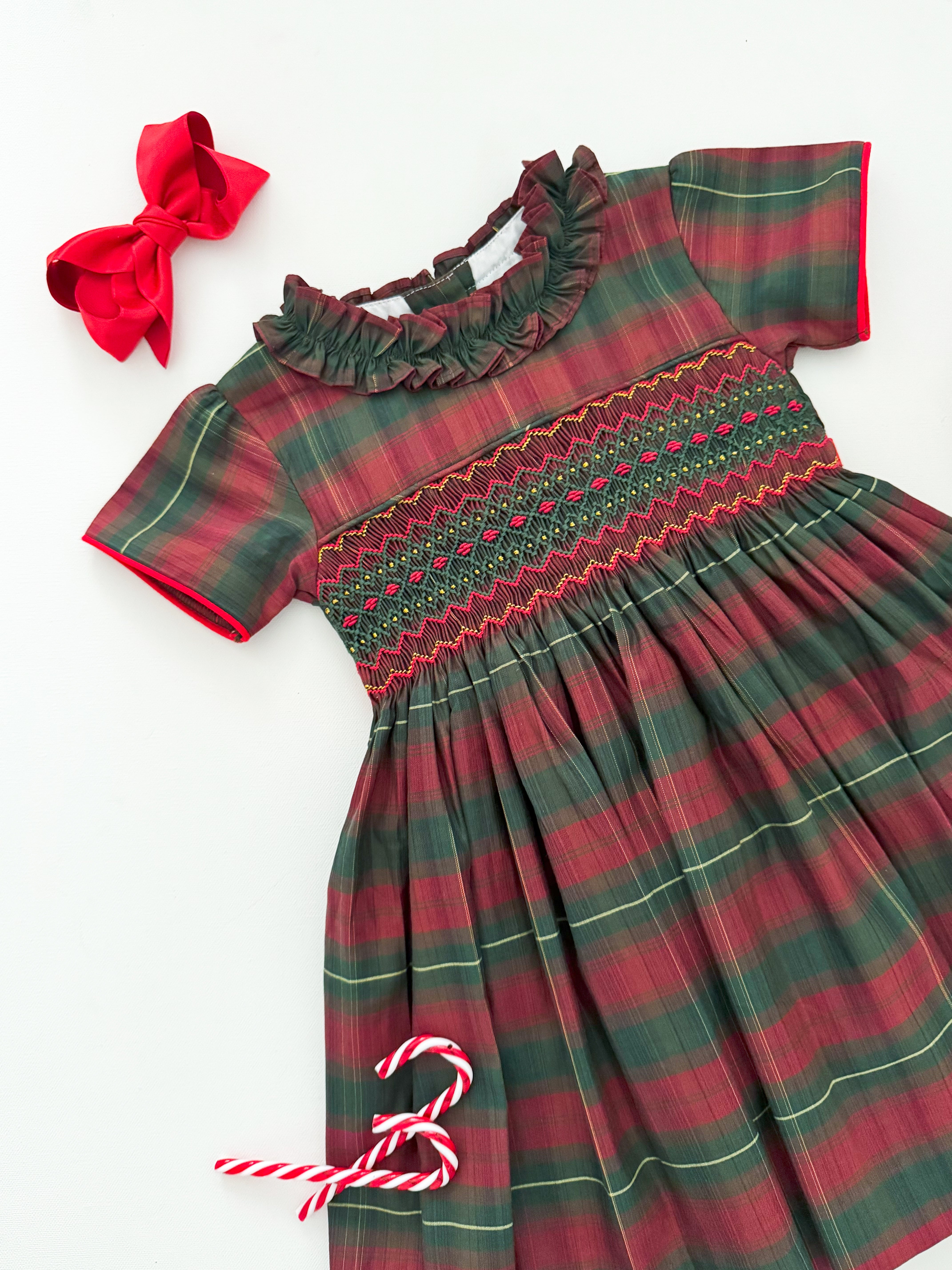 The hand smocked AMANDA dress - Holidays Edition