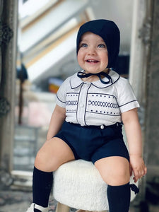 The hand smocked RAPHAEL set - Navy