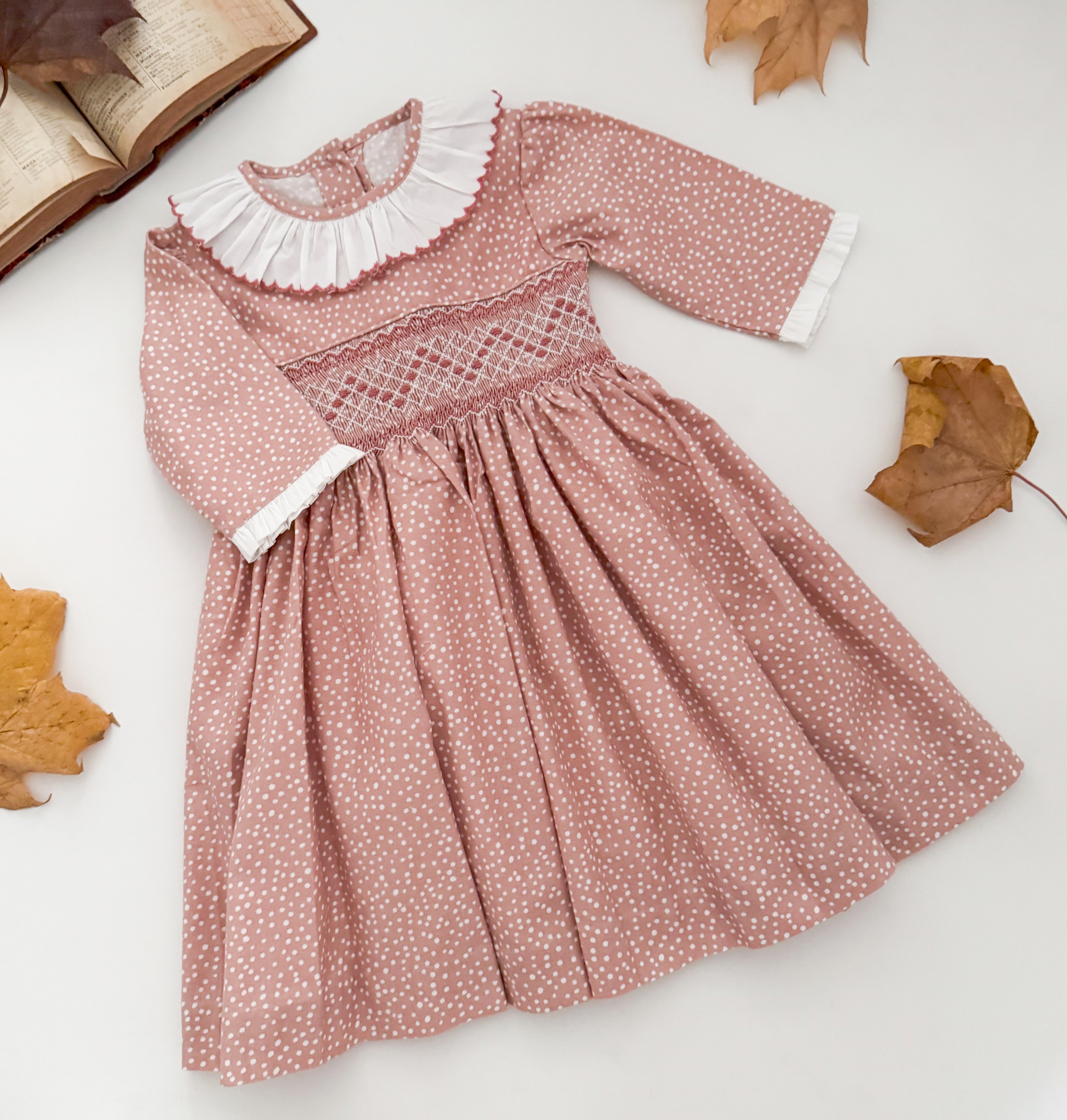 The hand smocked DORIANE dress - Rose Berry