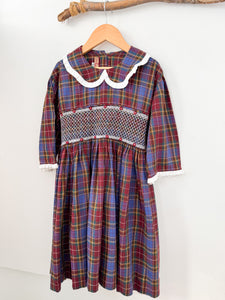 *SECONDS SALE* The hand smocked CHLOE dress - tartan purple