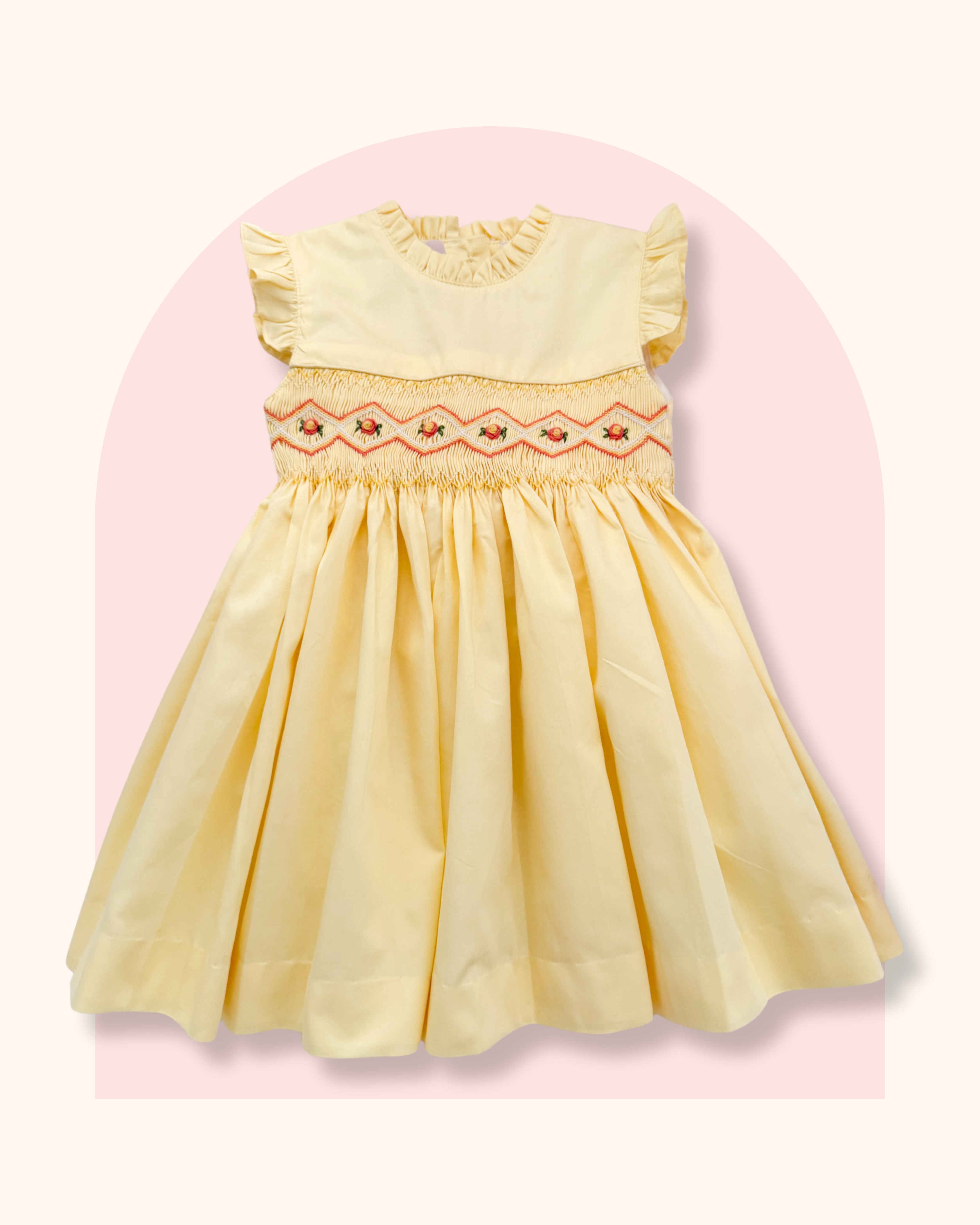 The hand smocked IRIS dress - Yellow