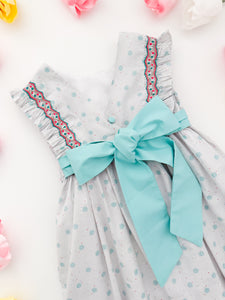The hand smocked JULIETTE dress - floral mint