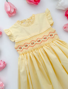 The hand smocked IRIS dress - Yellow