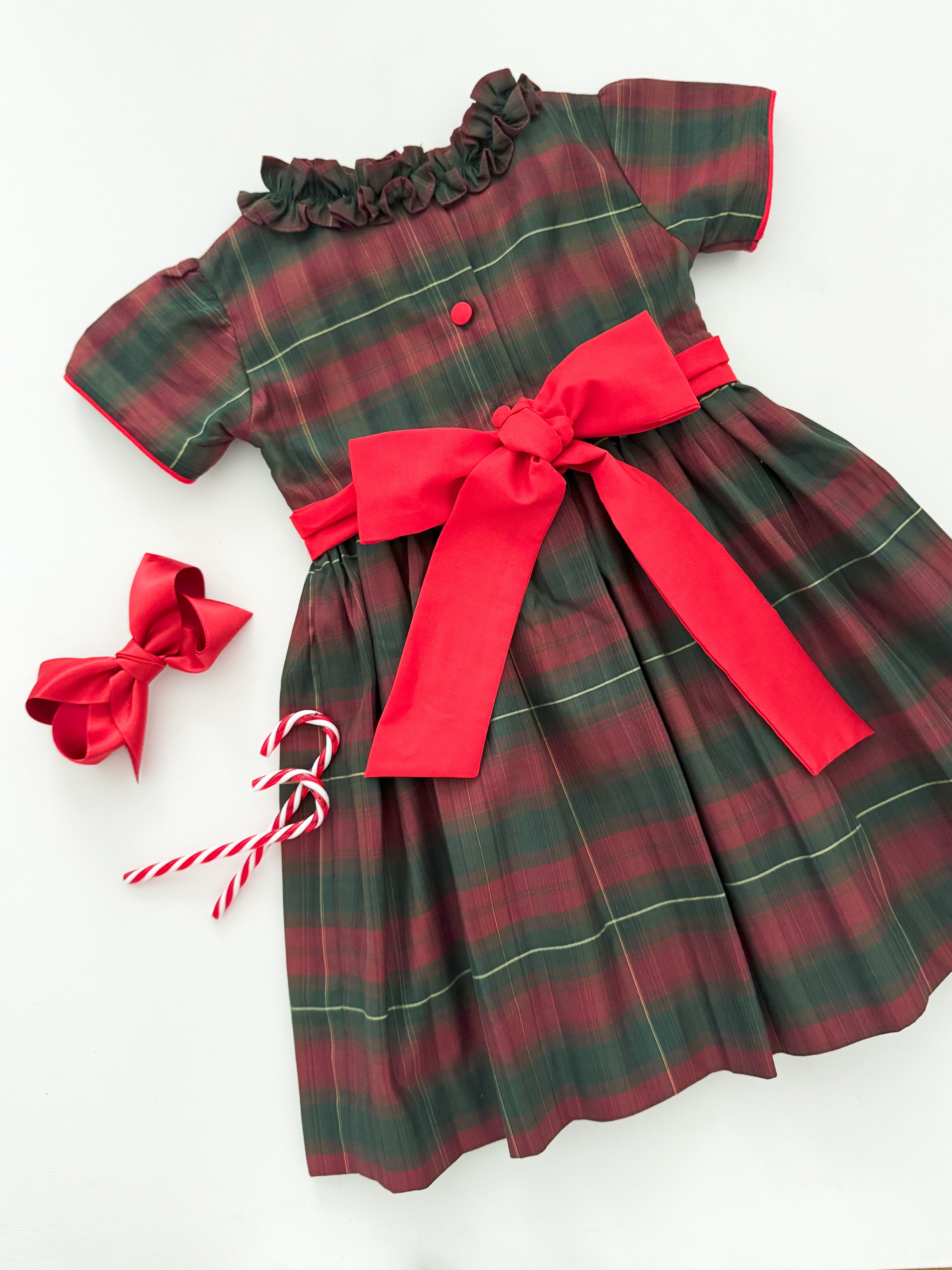 The hand smocked AMANDA dress - Holidays Edition