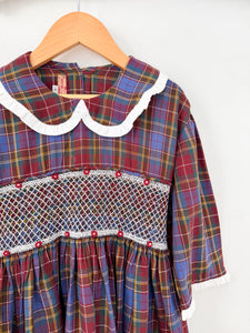 *SECONDS SALE* The hand smocked CHLOE dress - tartan purple