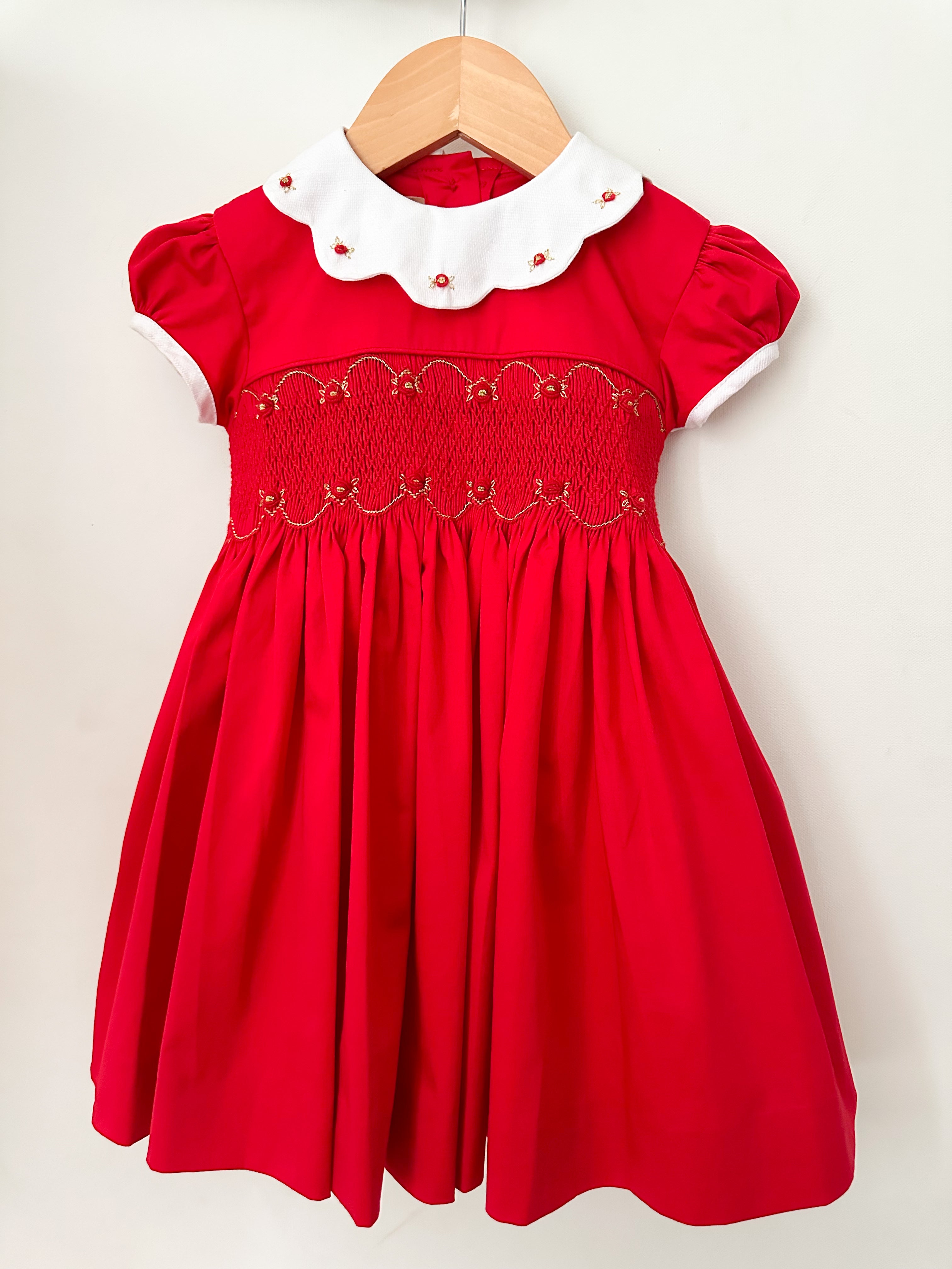 The hand smocked GRACE dress - Red (Holidays Edition)