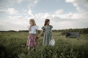 The hand smocked BELLA dress - Green Olive