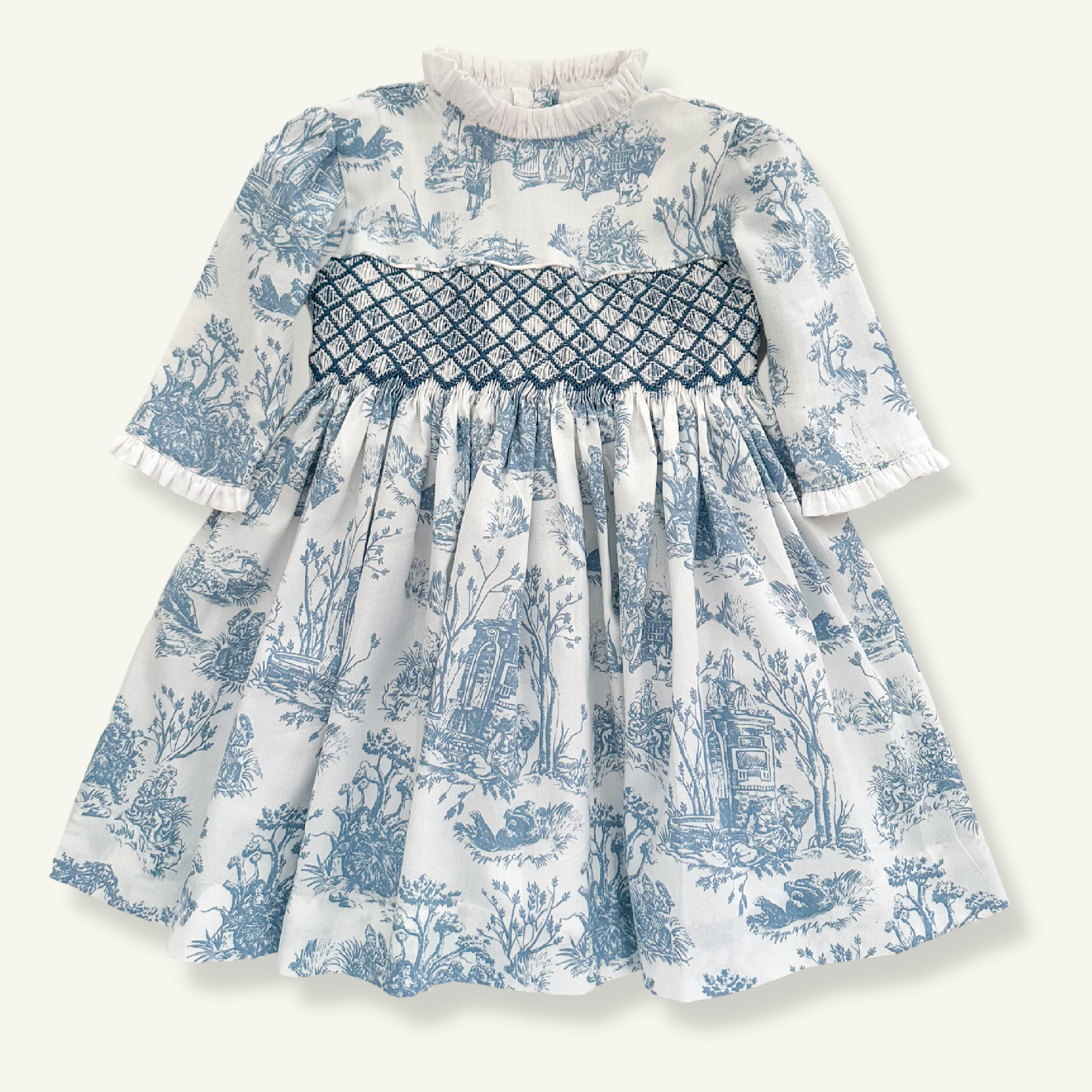 The hand smocked LUDIVINE dress - Toile De Jouy