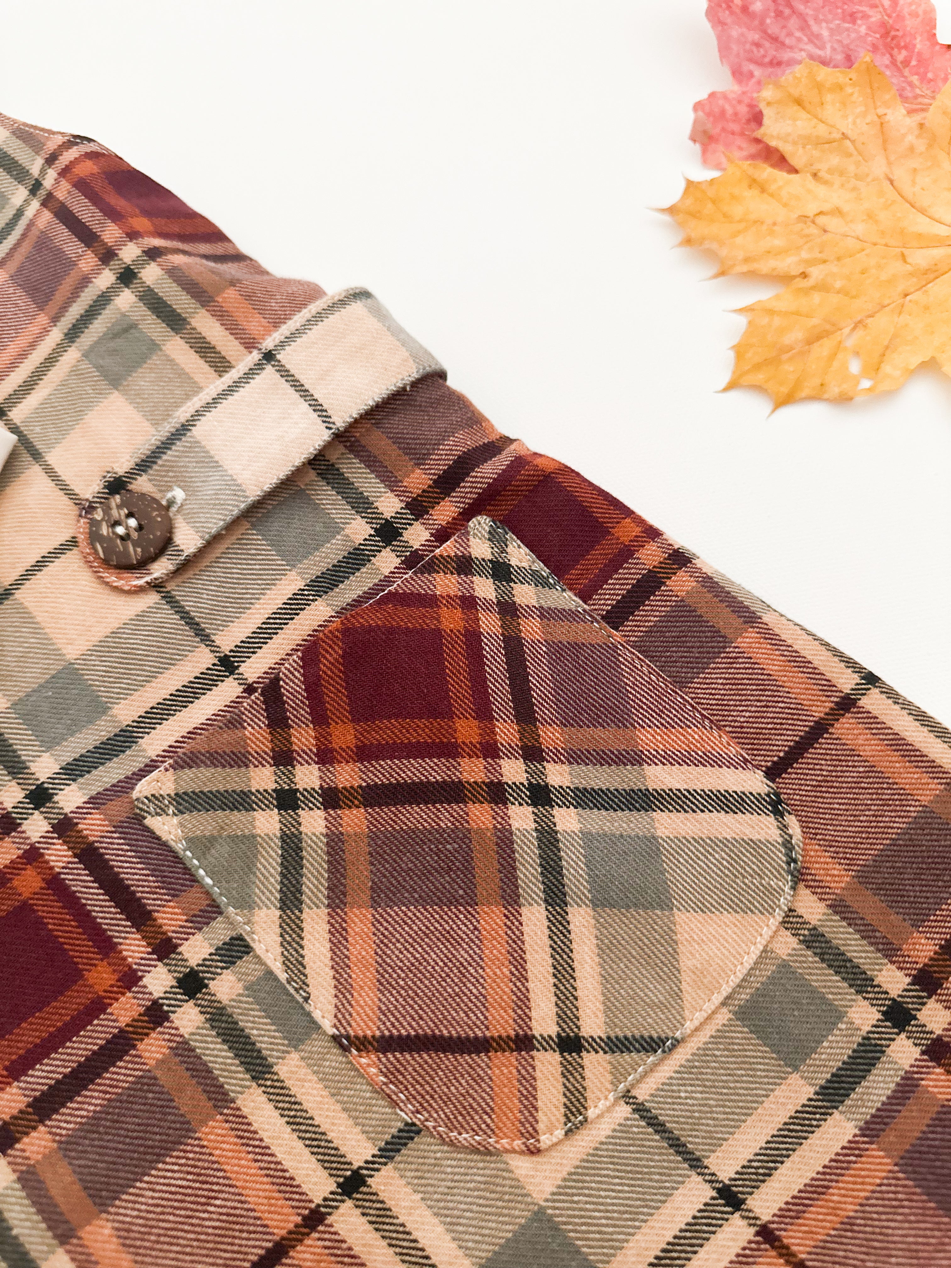 The hand smocked JACINTHE set - Plaid Brown