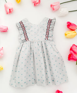 The hand smocked JULIETTE dress - floral mint