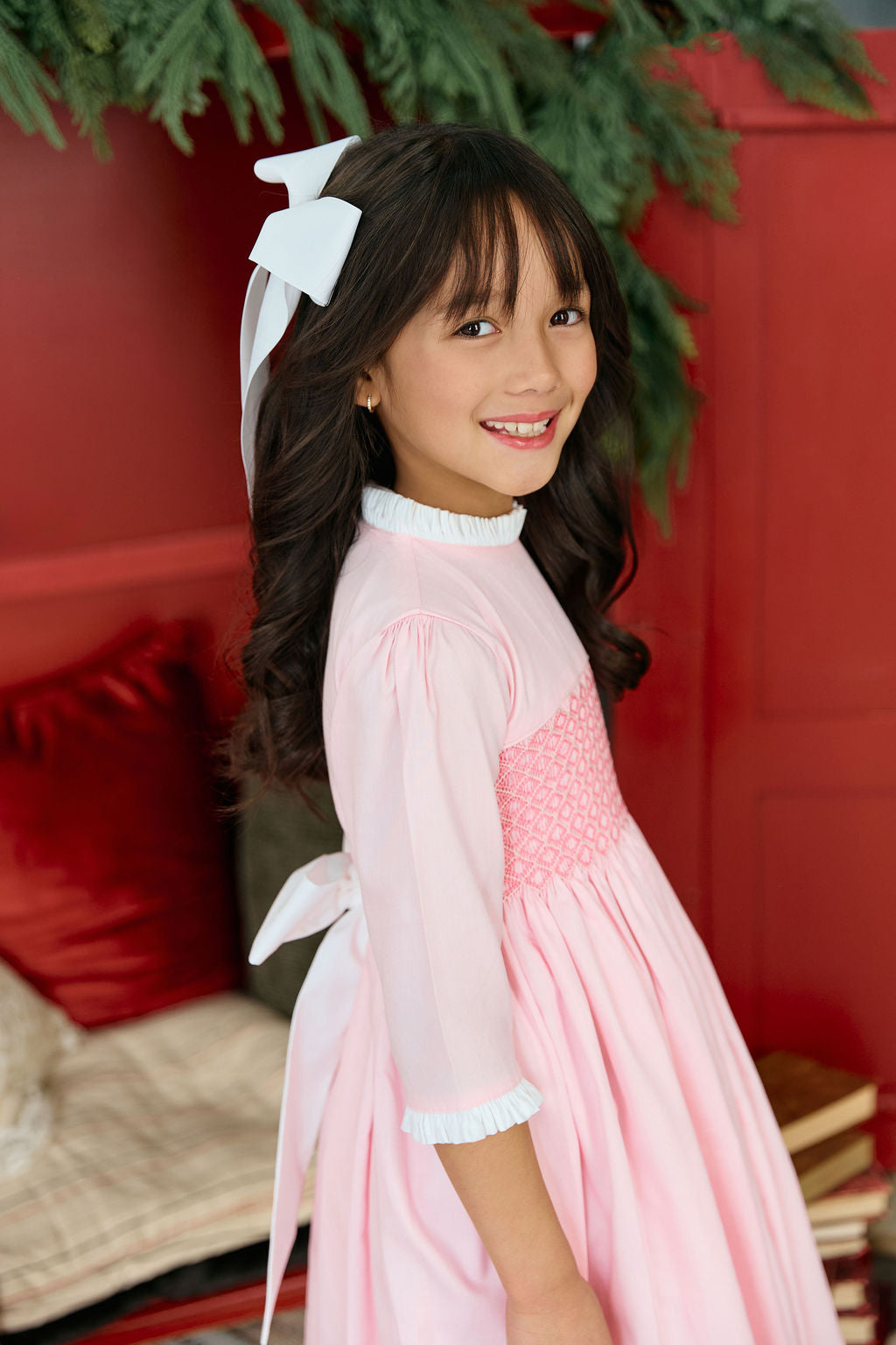 The hand smocked LUDIVINE dress - Pink