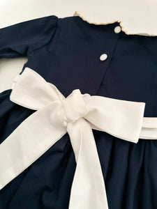 The hand smocked FLORENCE dress - Navy