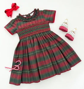 The hand smocked AMANDA dress - Holidays Edition