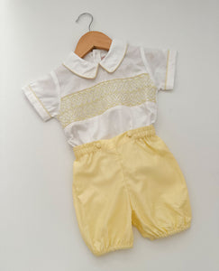 * PREORDER * The hand smocked ADAM set - Yellow