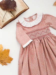 The hand smocked DORIANE dress - Rose Berry