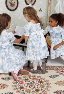 The hand smocked LUDIVINE dress - Toile De Jouy