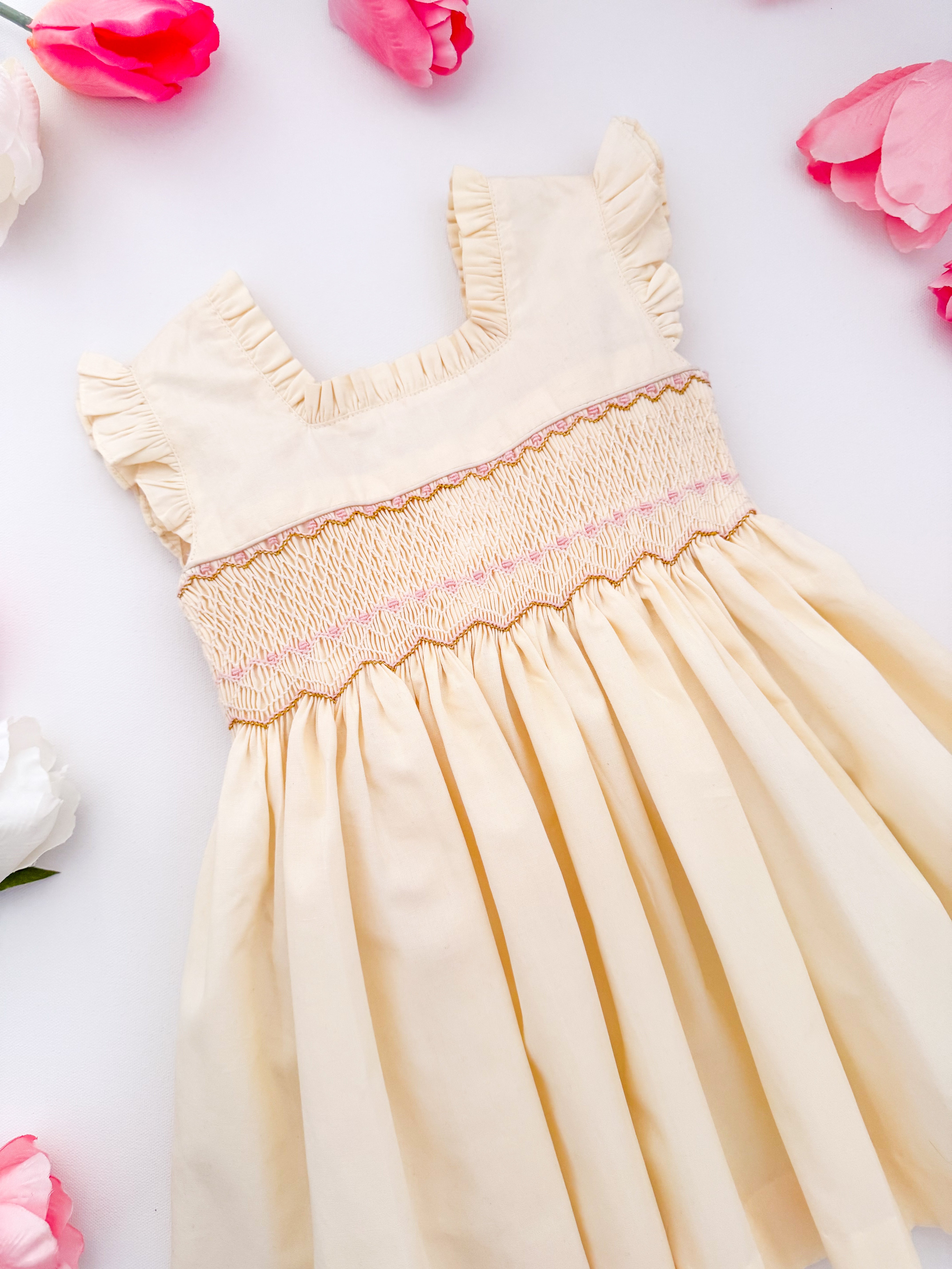 The hand smocked MAËVA dress - Ivory
