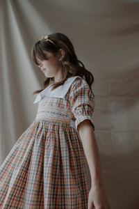 The hand smocked VICTORIA dress - checkered yellow