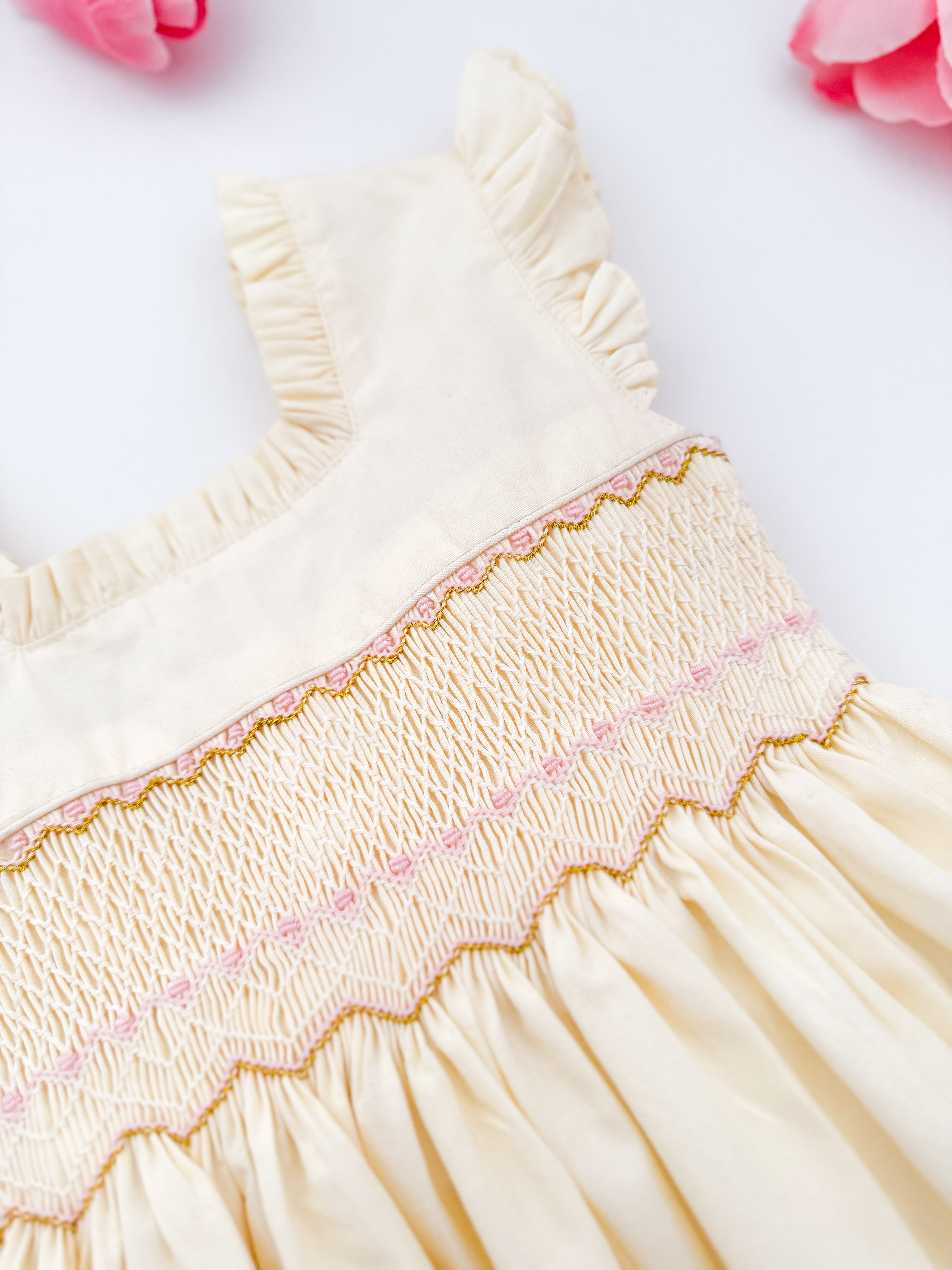 The hand smocked MAËVA dress - Ivory