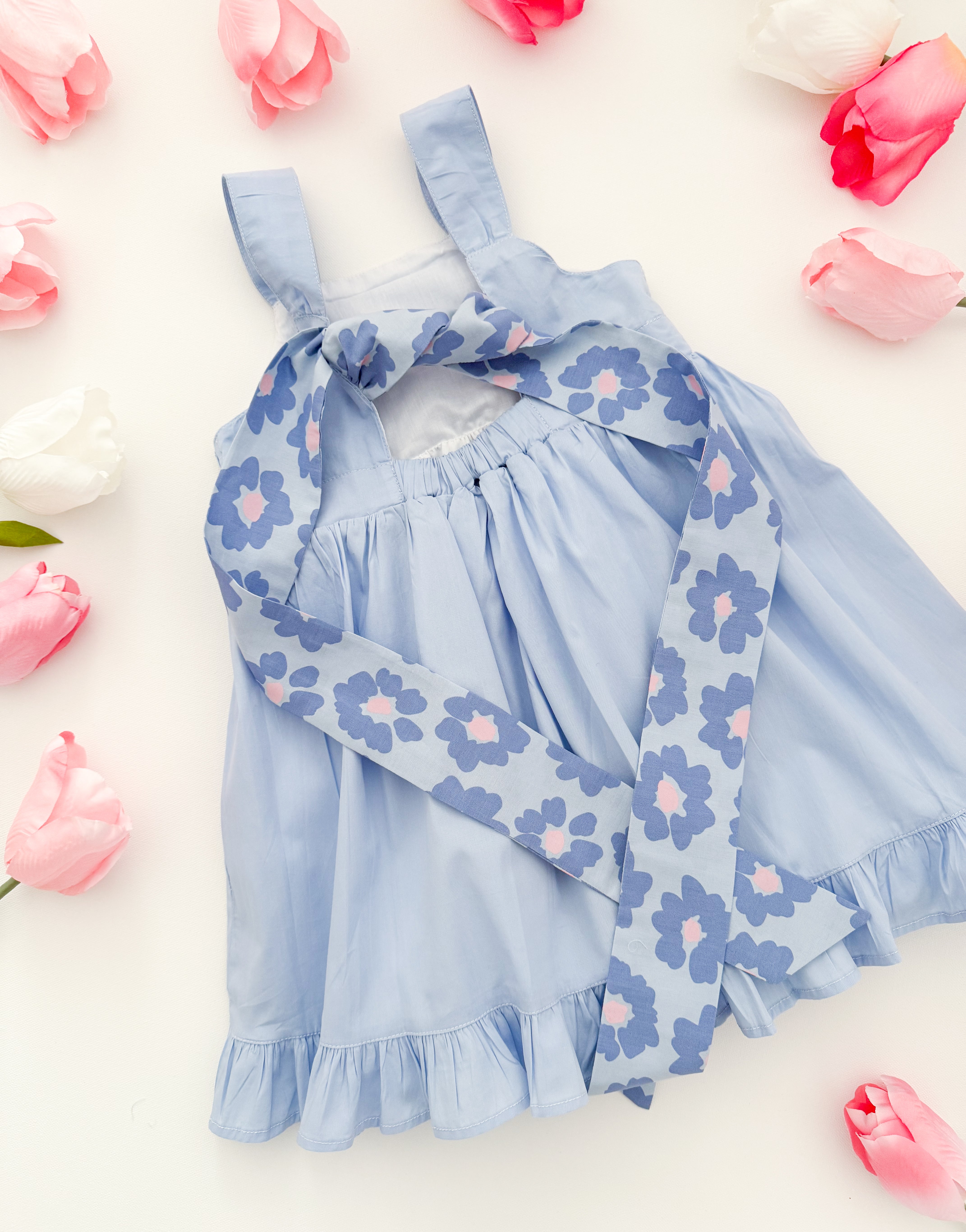 The hand smocked CATALINA dress - BLUE