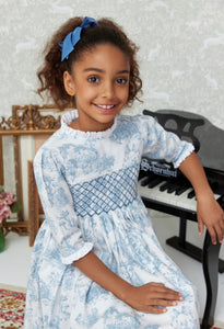 The hand smocked LUDIVINE dress - Toile De Jouy