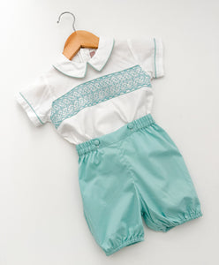 * PREORDER * The hand smocked ADAM set - Mint