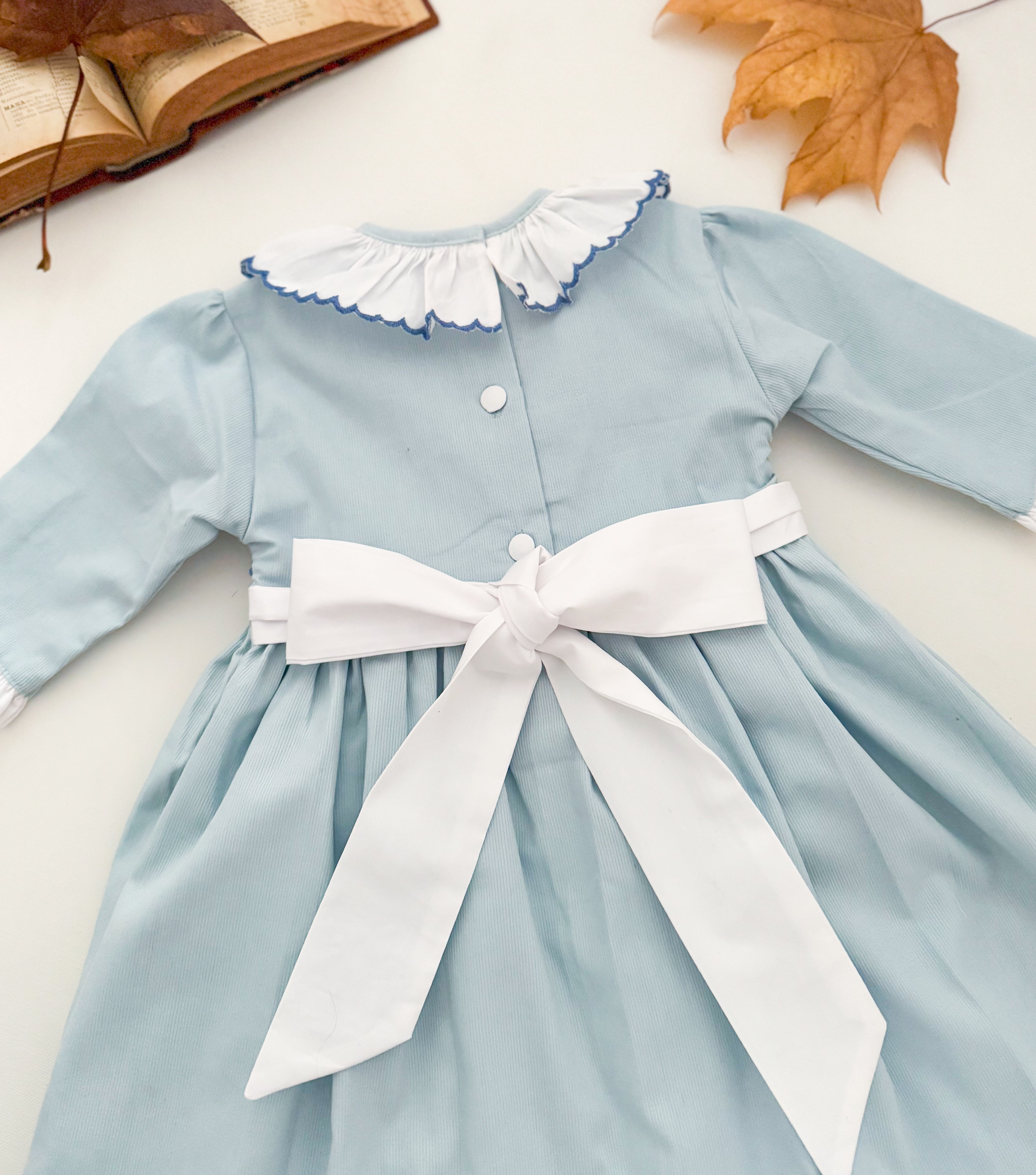 The hand smocked DORIANE dress - Blue