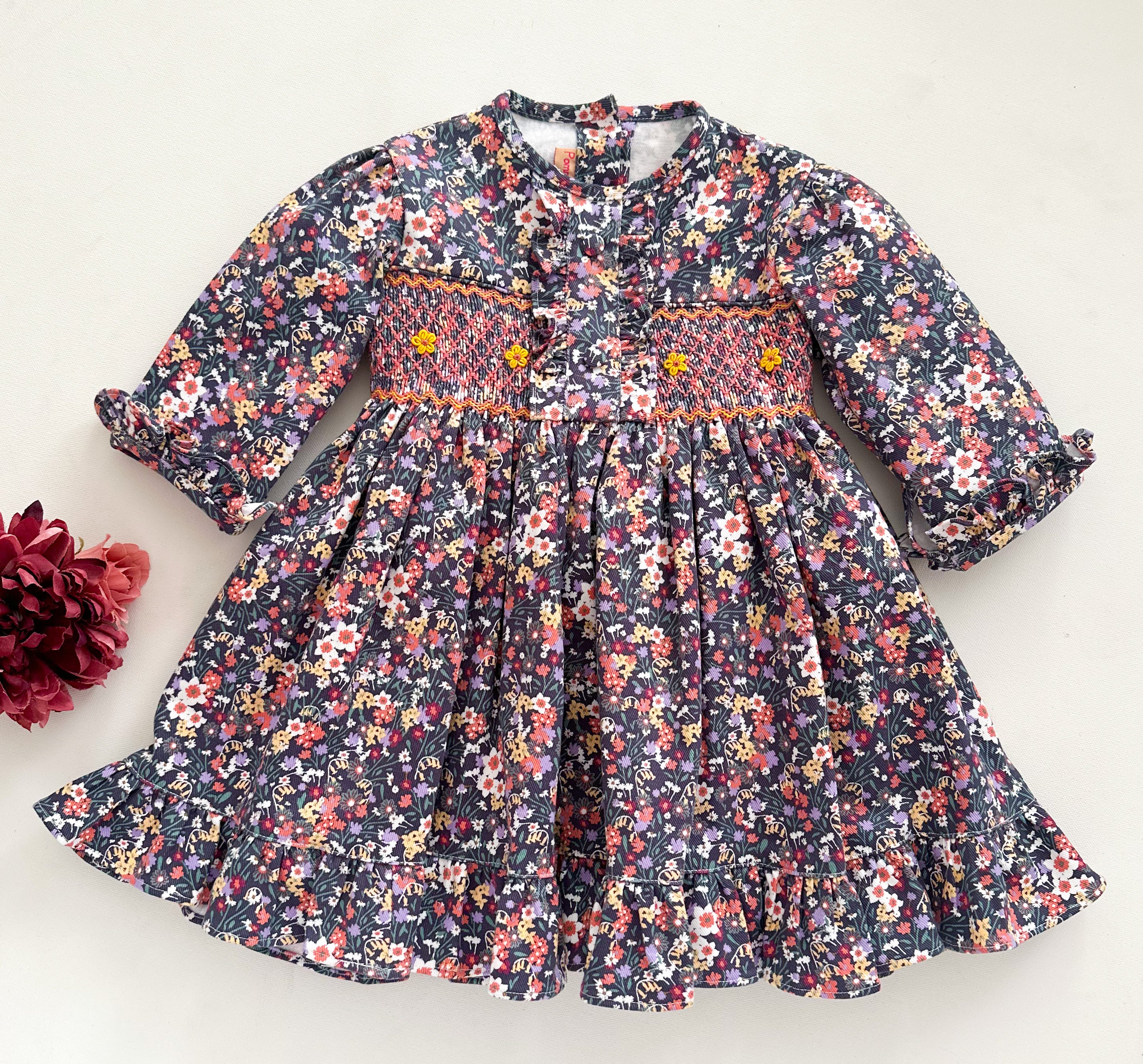 The hand smocked LOUISA dress - Floral