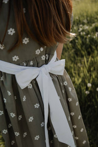 The hand smocked BELLA dress - Green Olive