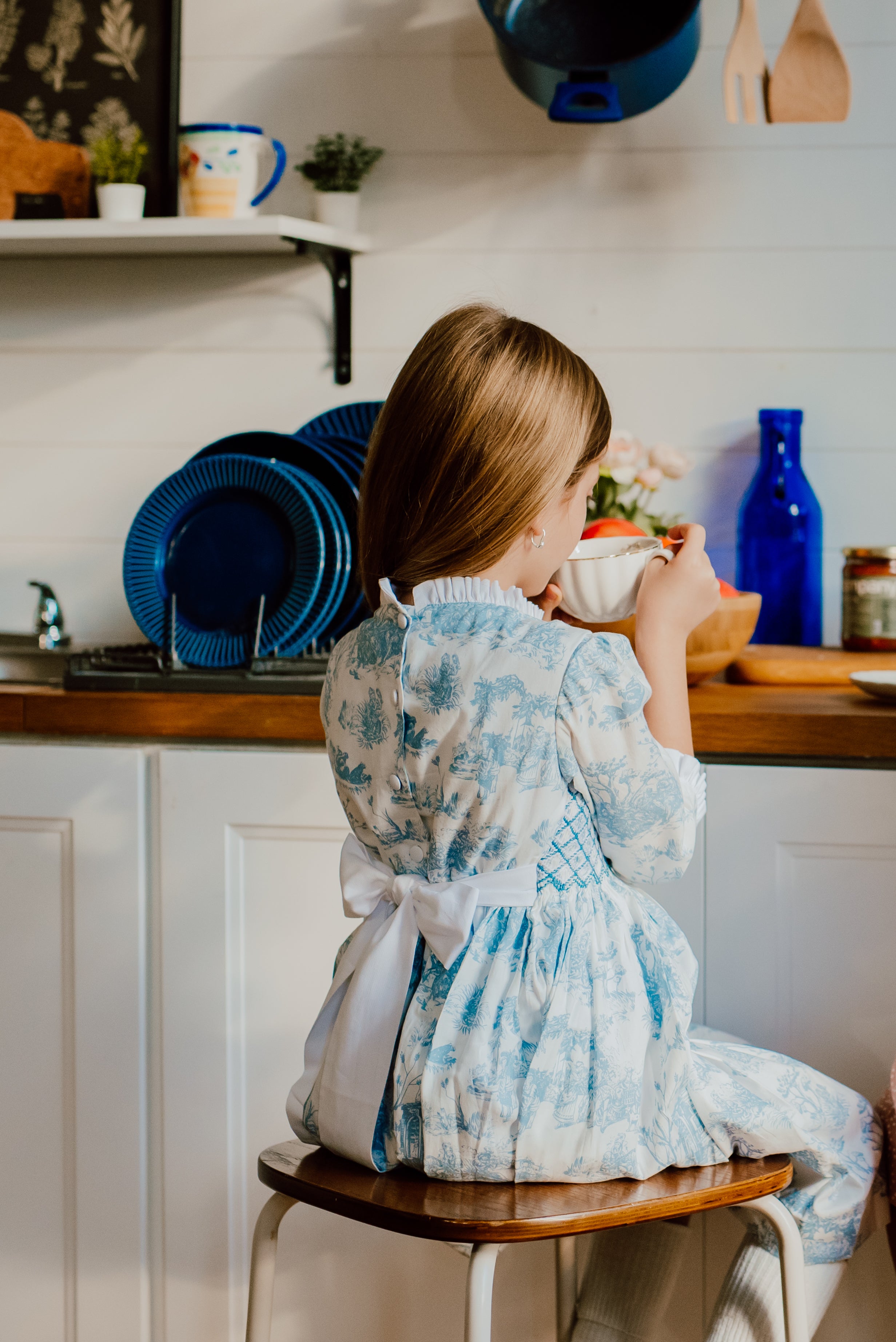 The hand smocked LUDIVINE dress - Toile De Jouy