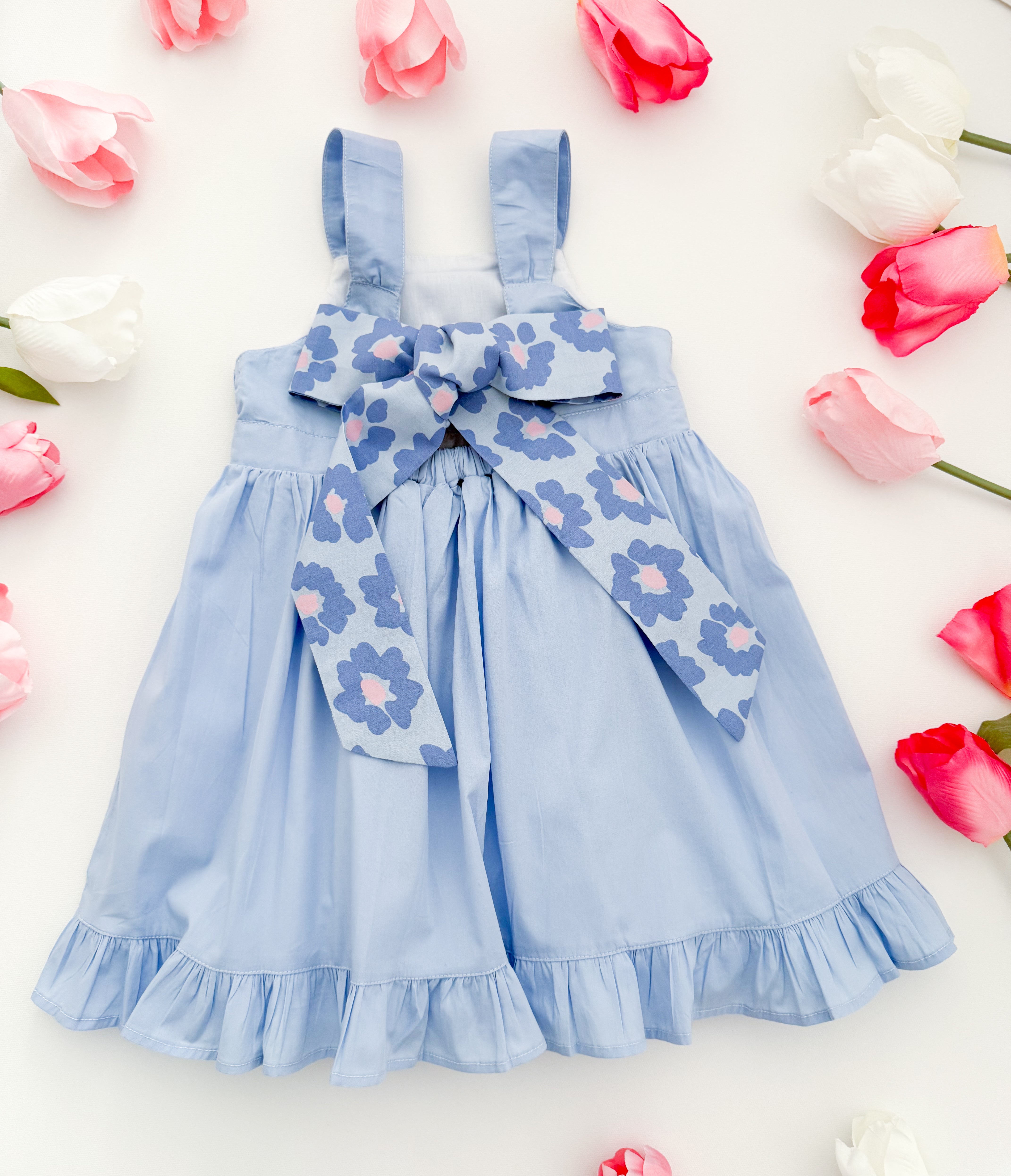 The hand smocked CATALINA dress - BLUE