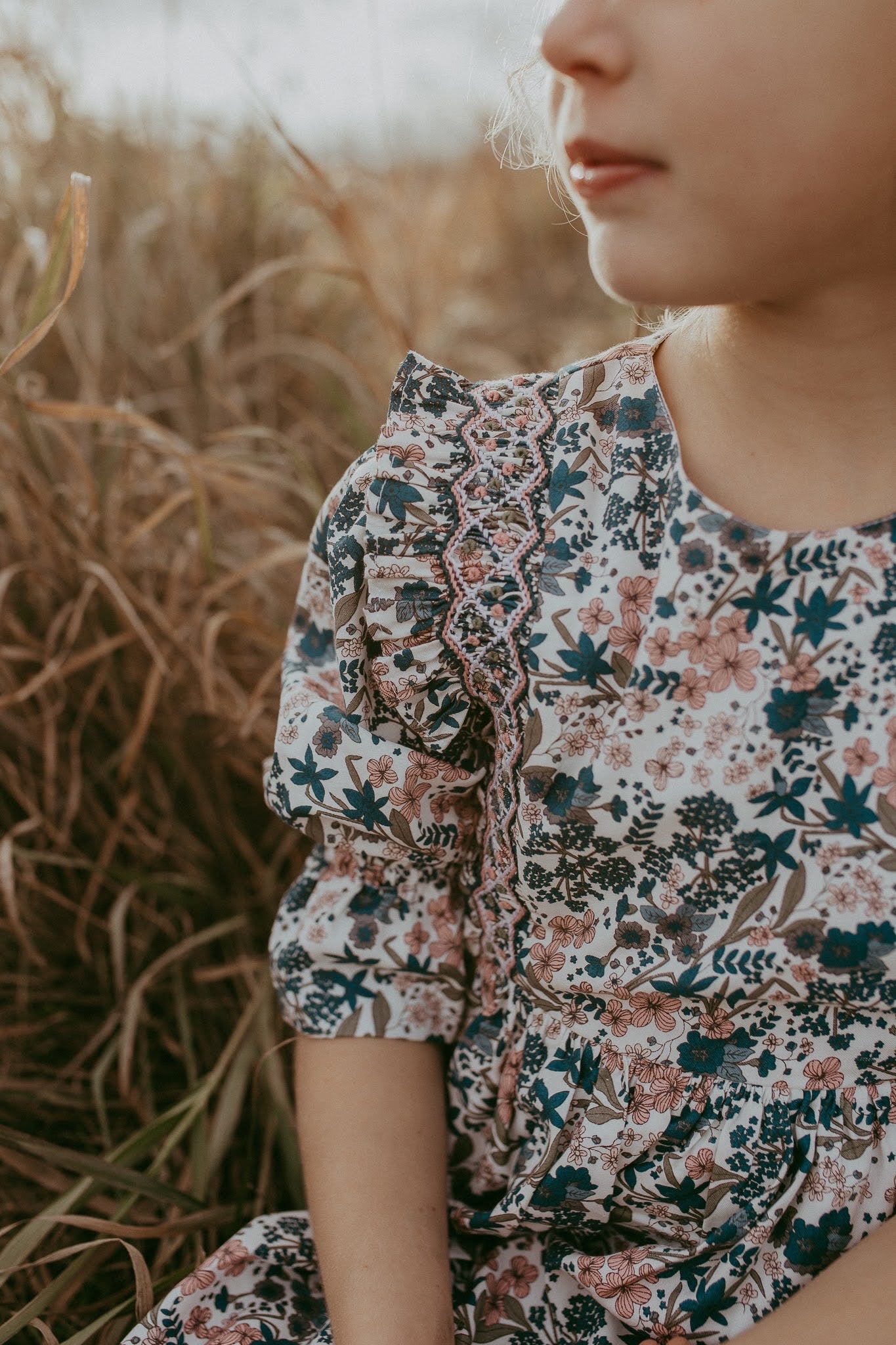 The hand smocked JANE dress - Floral