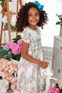 The hand smocked ALIA dress - Floral