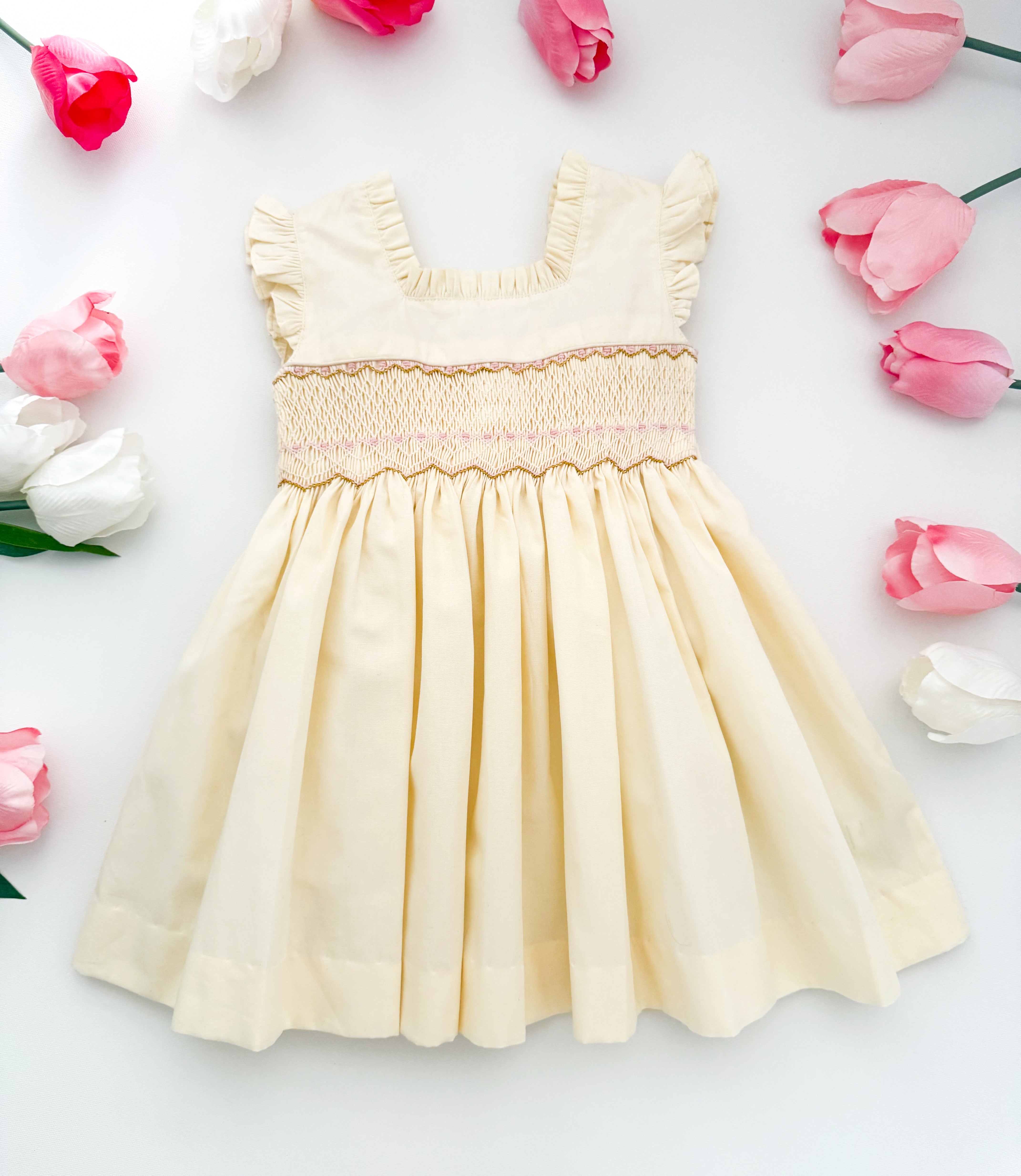 The hand smocked MAËVA dress - Ivory