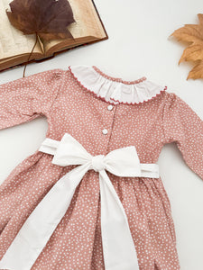 The hand smocked DORIANE dress - Rose Berry