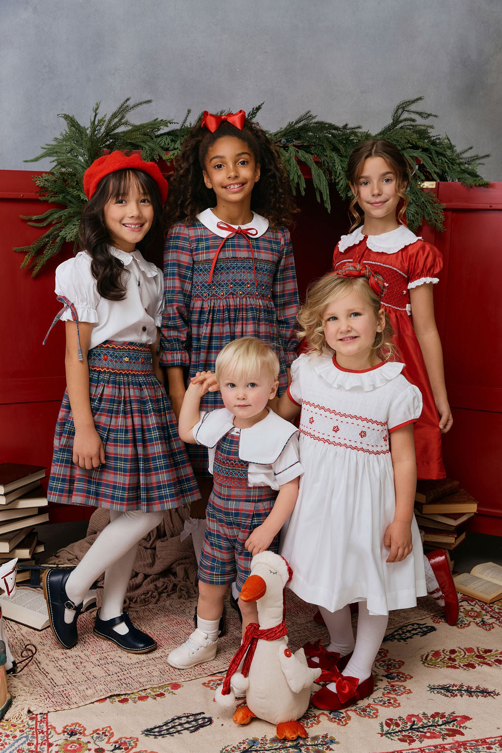 The hand smocked MATHILDE dress - Red